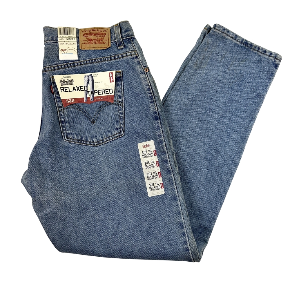 Vintage Levis 550 Jeans Womens 16L Relaxed Tapered Deadstock 2000s Classic Denim